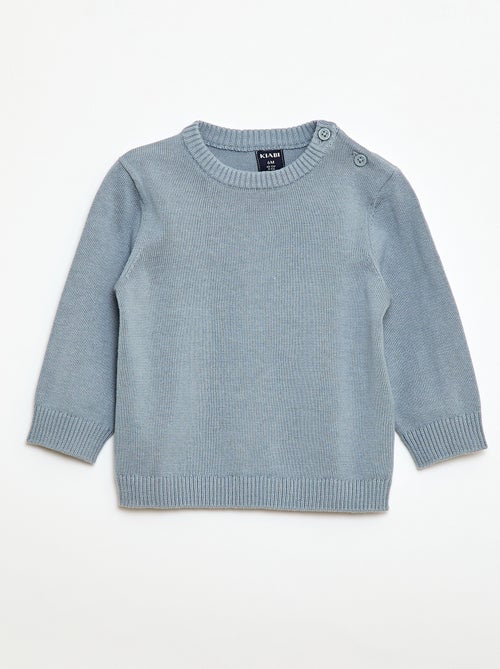 Maglioncino a trama fine con scollo abbottonato - Kiabi