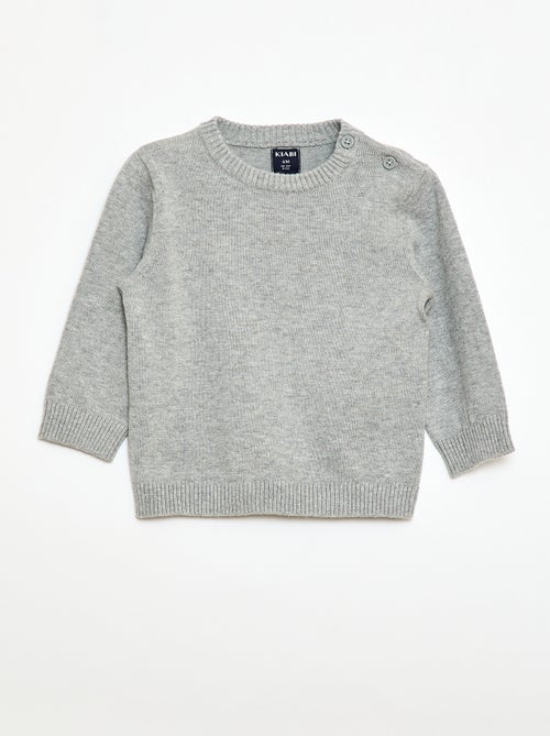 Maglioncino a trama fine con scollo abbottonato - Kiabi
