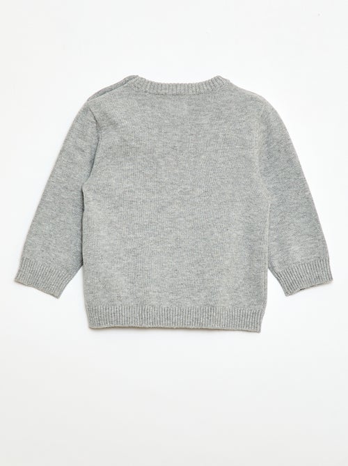 Maglioncino a trama fine con scollo abbottonato - Kiabi
