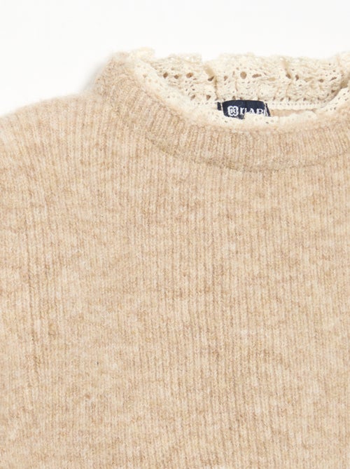 Maglioncino con fiocchi e maniche in voile di cotone - Kiabi