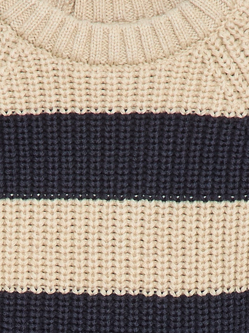 Maglioncino in cotone a maglia perlata Beige - Kiabi