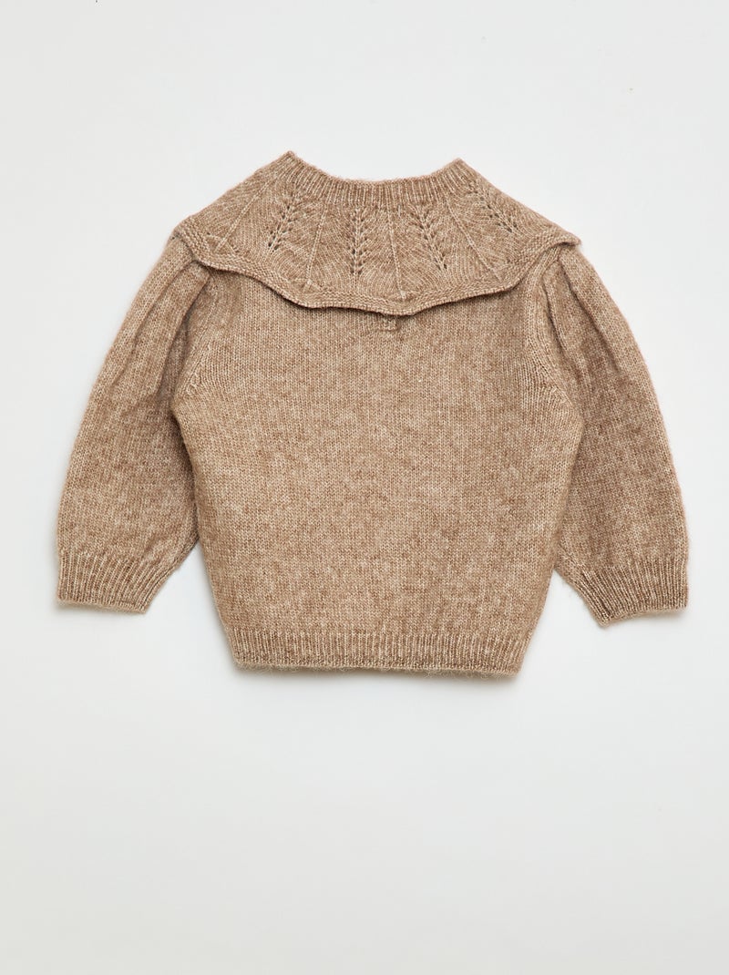 Maglioncino in maglia con colletto removibile Beige - Kiabi
