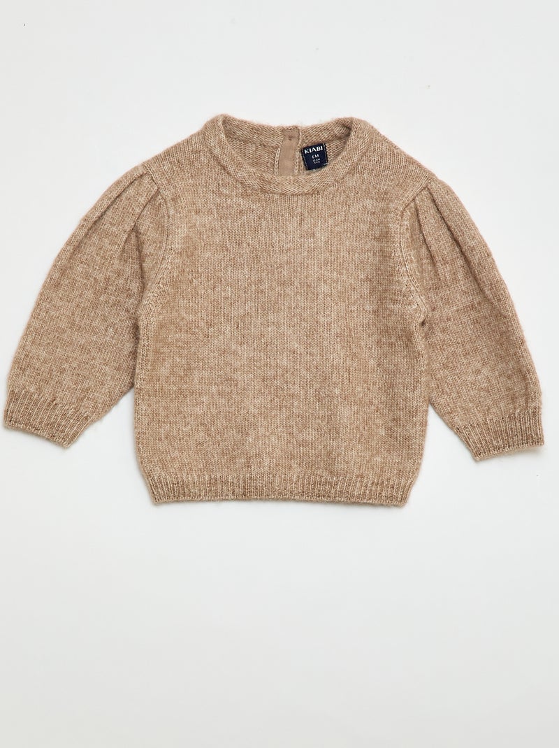 Maglioncino in maglia con colletto removibile Beige - Kiabi