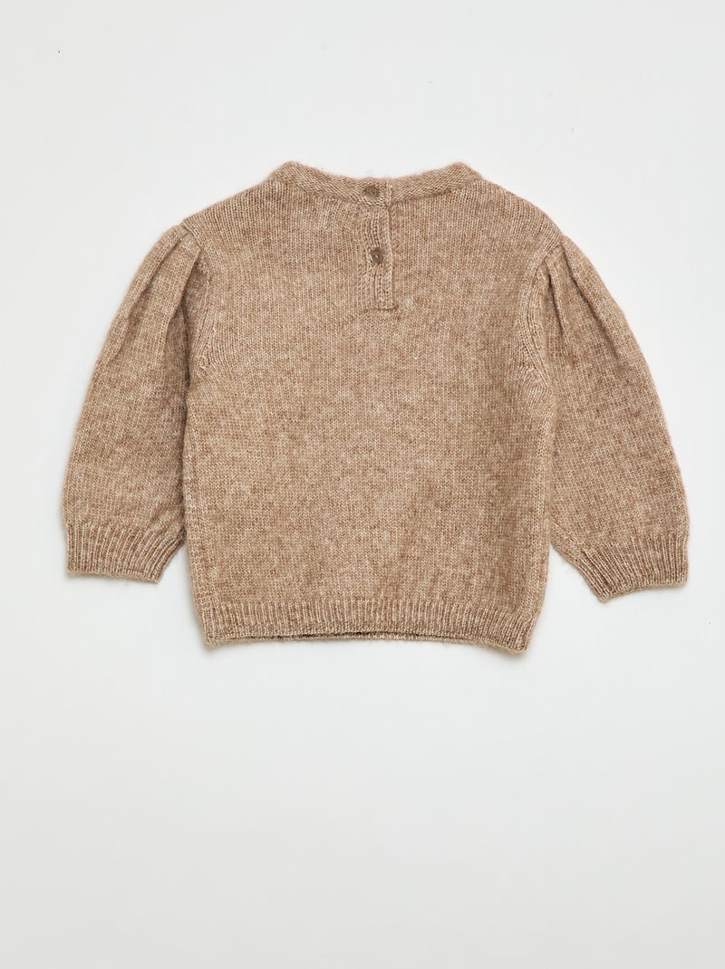 Maglioncino in maglia con colletto removibile Beige - Kiabi