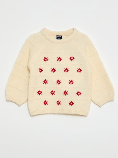 Maglioncino in maglia con ricami - Kiabi