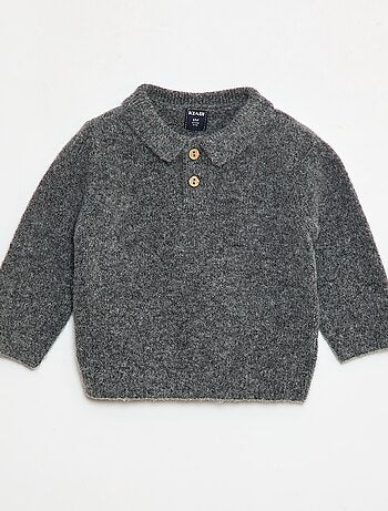 Maglioncino in maglia morbida con colletto polo abbottonato