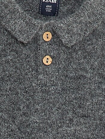 Maglioncino in maglia morbida con colletto polo abbottonato