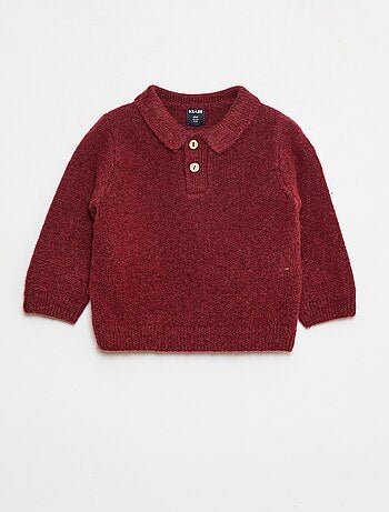 Maglioncino in maglia morbida con colletto polo abbottonato