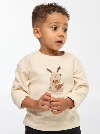 Maglioncino leggero in cotone stretch con stampa