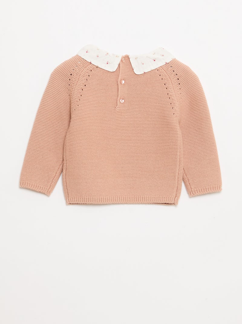 Maglioncino punto spuma con colletto Claudine Bianco - Kiabi