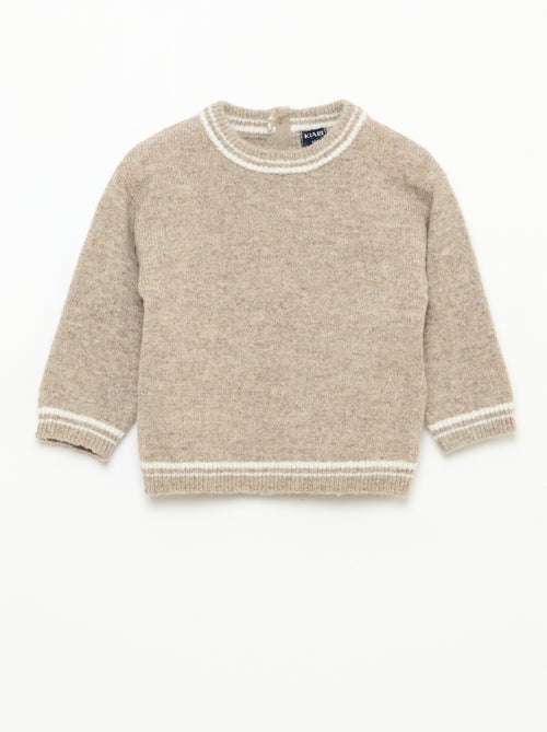 Maglioncino tinta unita con bordi a contrasto - Kiabi