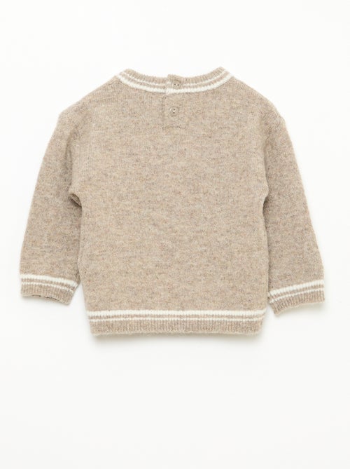 Maglioncino tinta unita con bordi a contrasto - Kiabi