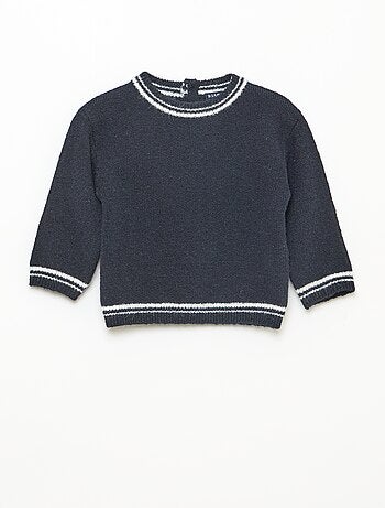 Maglioncino tinta unita con bordi a contrasto