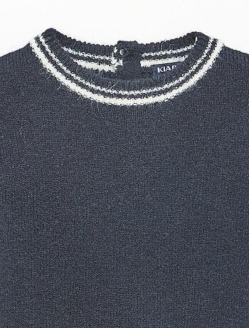 Maglioncino tinta unita con bordi a contrasto