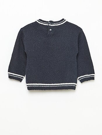 Maglioncino tinta unita con bordi a contrasto