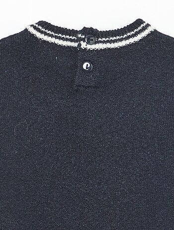 Maglioncino tinta unita con bordi a contrasto