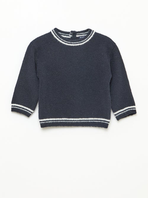 Maglioncino tinta unita con bordi a contrasto - Kiabi