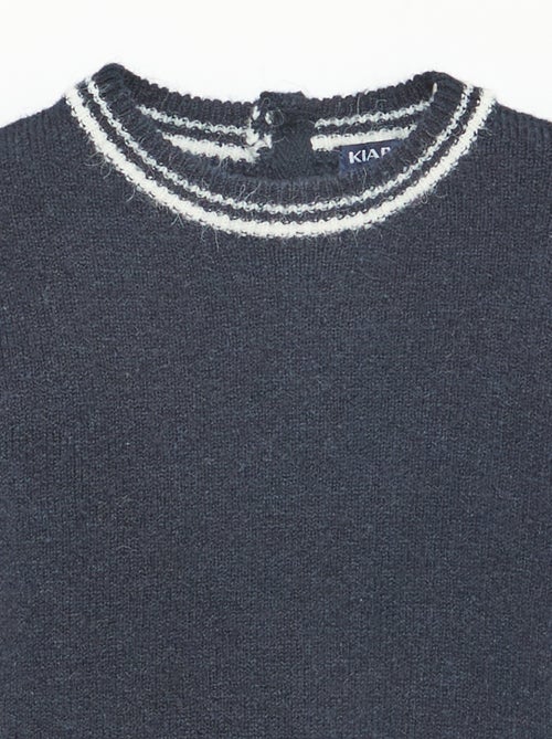 Maglioncino tinta unita con bordi a contrasto - Kiabi