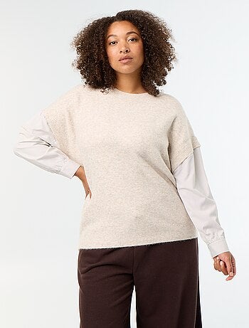 Maglione 2-in-1 con camicia