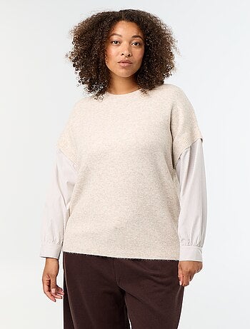 Maglione 2-in-1 con camicia