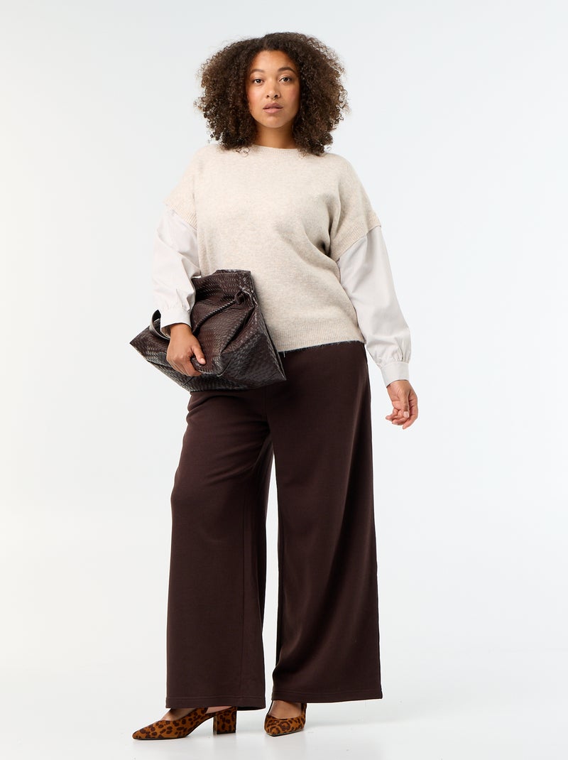 Maglione 2-in-1 con camicia Beige - Kiabi