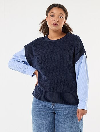 Maglione 2-in-1 con camicia