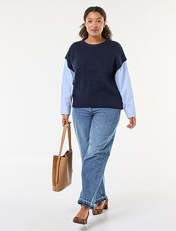 Maglione 2-in-1 con camicia