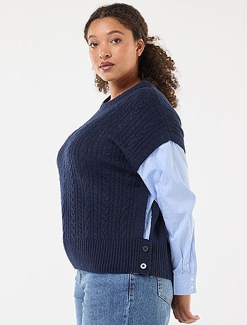 Maglione 2-in-1 con camicia