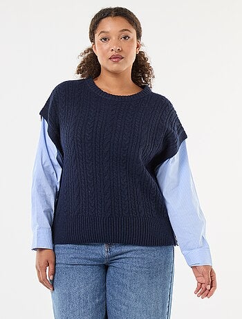 Maglione 2-in-1 con camicia