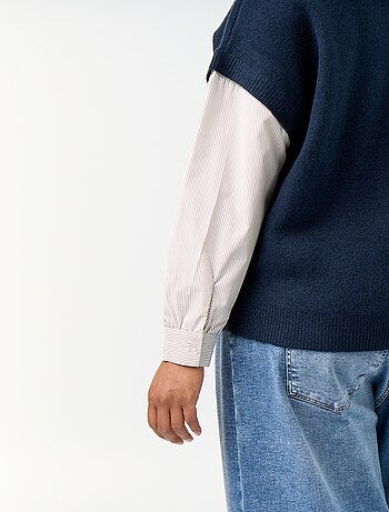 Maglione 2-in-1 con camicia