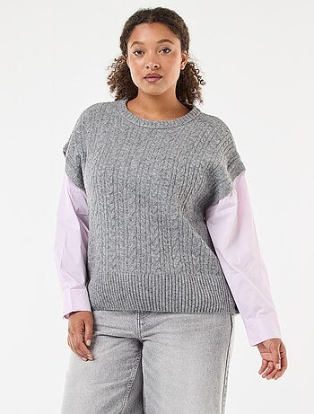 Maglione 2-in-1 con camicia