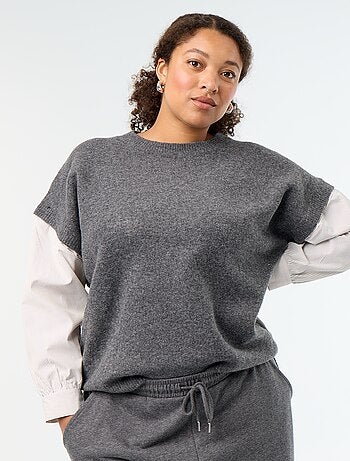Maglione 2-in-1 con camicia