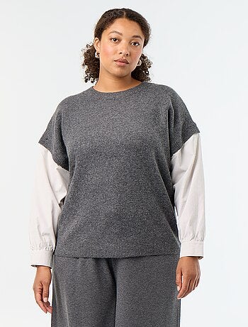 Maglione 2-in-1 con camicia
