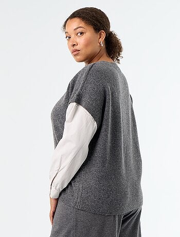 Maglione 2-in-1 con camicia