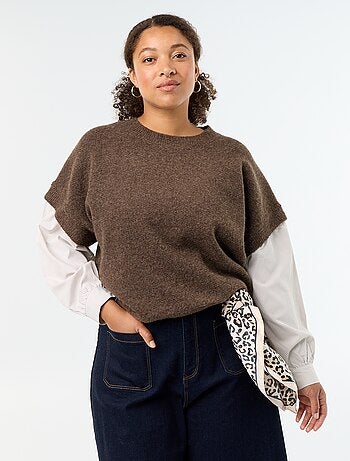 Maglione 2-in-1 con camicia