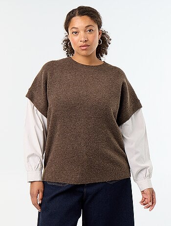 Maglione 2-in-1 con camicia