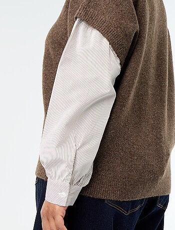 Maglione 2-in-1 con camicia