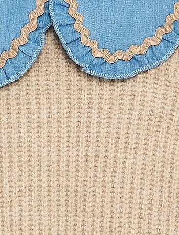 Maglione 2 in 1 con colletto Claudine
