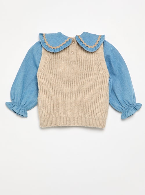 Maglione 2 in 1 con colletto Claudine - Kiabi Maglione 2 in 1 con colletto Claudine - Kiabi