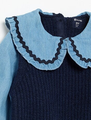 Maglione 2 in 1 con colletto Claudine