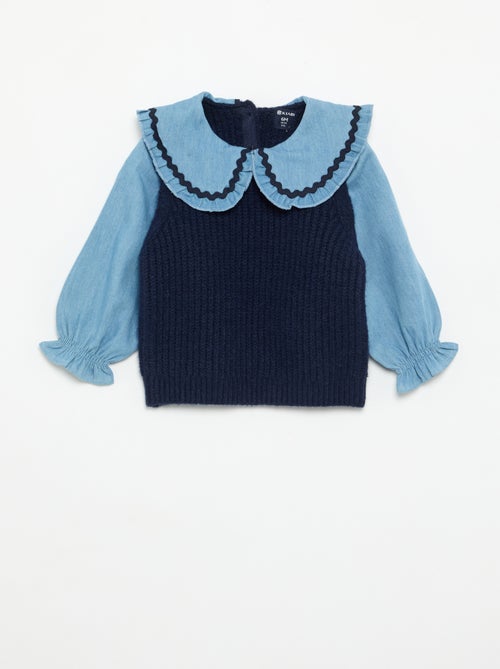 Maglione 2 in 1 con colletto Claudine - Kiabi Maglione 2 in 1 con colletto Claudine - Kiabi