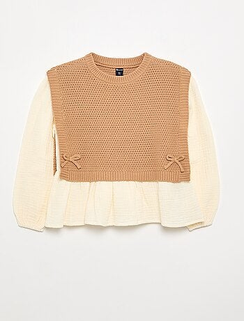 Maglione 2 in 1 effetto blusa