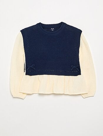 Maglione 2 in 1 effetto blusa