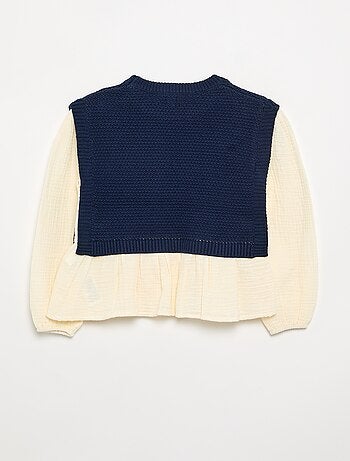 Maglione 2 in 1 effetto blusa