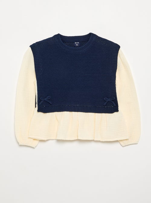 Maglione 2 in 1 effetto blusa - Kiabi