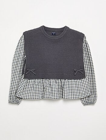 Maglione 2 in 1 effetto blusa
