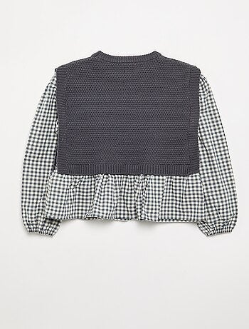 Maglione 2 in 1 effetto blusa