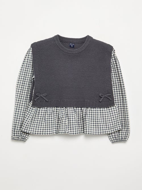Maglione 2 in 1 effetto blusa - Kiabi