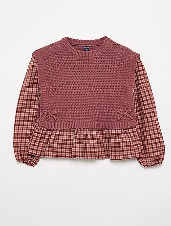 Maglione 2 in 1 effetto blusa