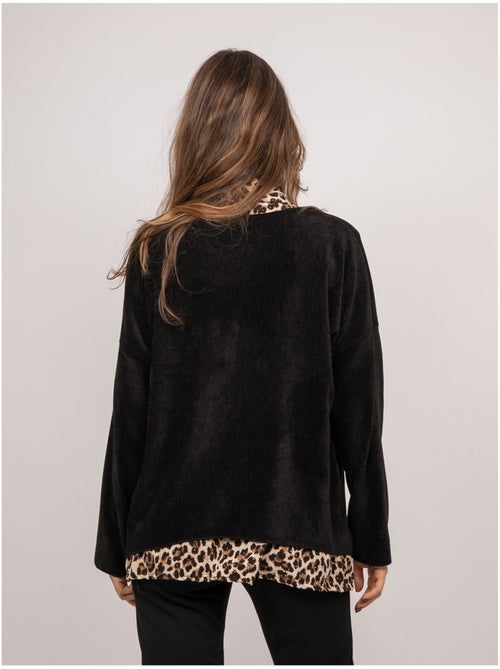 Maglione 2 in 1 effetto sovrapposto con collo a camicia leopardato keva - Kiabi Maglione 2 in 1 effetto sovrapposto con collo a camicia leopardato keva - Kiabi
